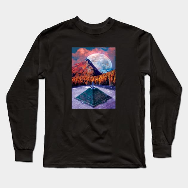 Pyramid Space Outer Galaxy Long Sleeve T-Shirt by JeffDesign